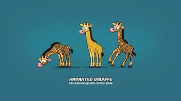 Animated giraffe cartoon game asset animation preview