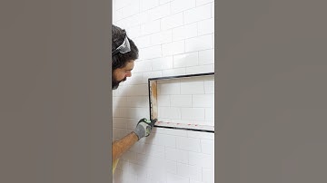 Subway Tile Shower Niche Tip - #shorts #homerepairtutor