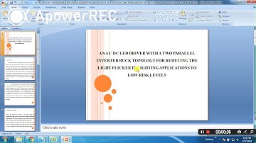 IEEE 2017-2018 POWER ELECTRONICS AN AC DC LED DRIVER WITH A TWO PARALLEL INVERTED BUCK TOPOLOGY FOR