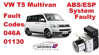 ✅ vw abs/esp system  faulty? fault codes 01130 or 046a abs operation faulty