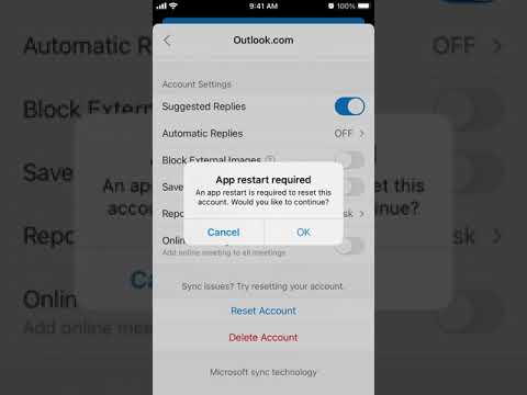 How to RESET Outlook account on iPhone?