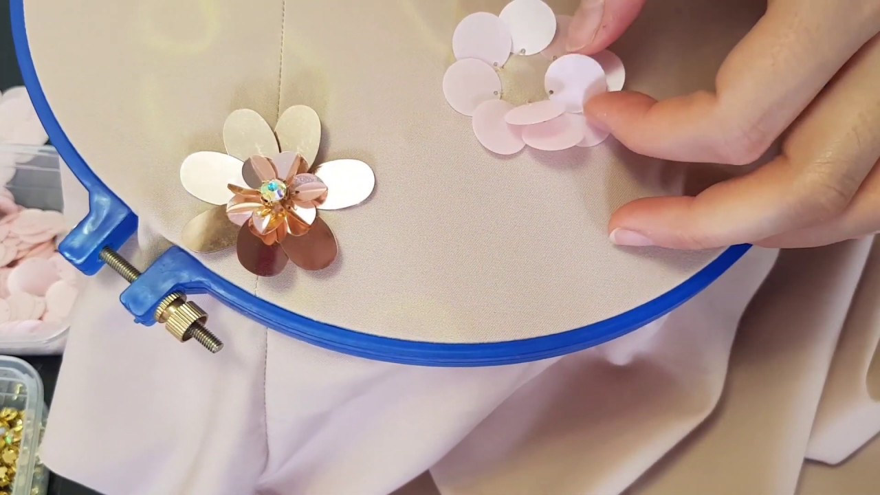 #sequins #embroidery #perlage #beads #DYI Episode 2: perlage de abaya / الحلقة 2:  تنبات عباية