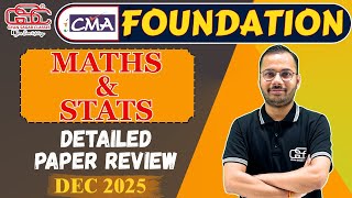 CMA FOUNDATION MATHS DEC 25 EXAM DETAILED PAPER SOLUTIONS | DR SHIVAM SIR | GYAN SAGAR CLASSES |