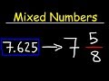 Decimals to Mixed Numbers