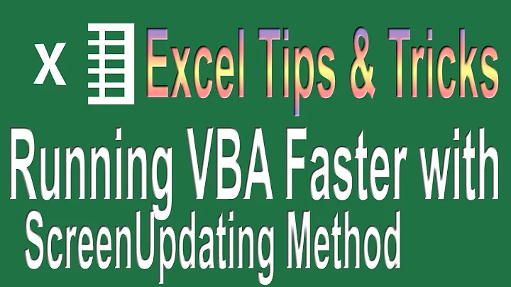 Running VBA code faster with Screen Updating Method | Excel VBA Tips n Tricks #4