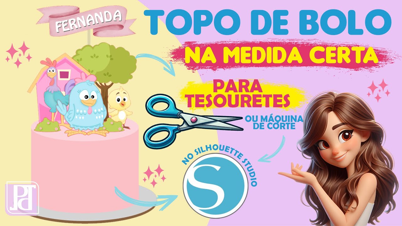 Topo de Bolo PERFEITO e na MEDIDA CERTA com Silhouette Studio até para TESOURETES