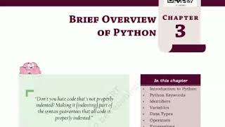 Details Class 11/python/chapter3 brief overview of python Guide
