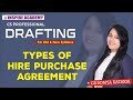 Hire-Purchase agreementCS somya kataria  and its forms (CS professional drafting old & new syllabus)