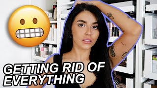 Getting rid of EVERYTHING!! Makeup Declutter (Primer, Foundation + Con