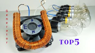 Most Powerful Top5 220V Free Energy Generator Using Magnet And Coper Wire 220V Free Energy Forever