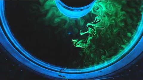 Differentially Heated, Rotating Annulus 2016-01-17 DyeRelease 96x Speed up