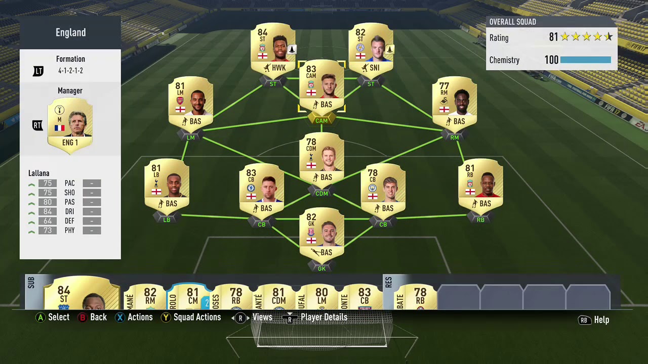 FIFA 17 30-40K BPL / England Squad