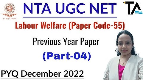 PYQ (Part-04) Labour Welfare NTA UGC NET Paper Code-55||Paid Live Class FREE by Richa Bharti Ma