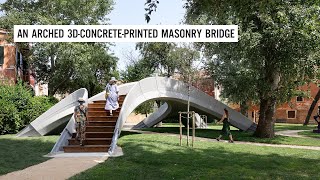 An arched 3D-concrete-printed masonry bridge