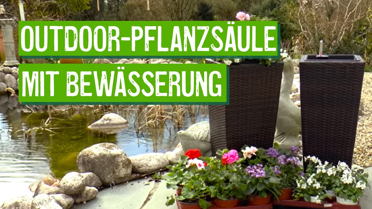 OutdoorRattanPflanzsäule mit Bewässerungssystem Gärtner Pötschke