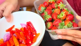 BUAT SAMBEL STRAWBERRY VIRAL BARENG KAK meimei_swann dan puspa_20 #noerabyreisha