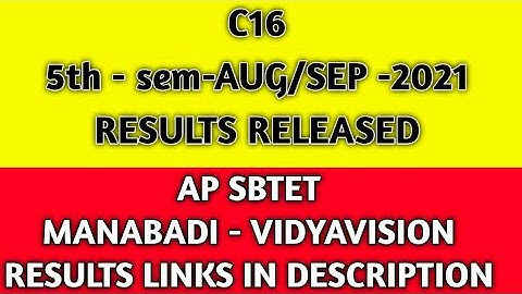 C16-5th -SEM -AUG/SEP-2021 RESULTS RELEASED# MANABADI#VIDYAVISION RESULTS #AP SBTET LINKS