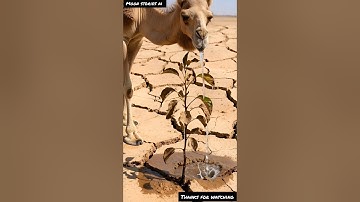 A camel saved a pear tree from drying out by watering it. #ai #tree #save #water