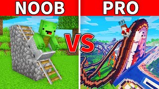 Mikey & JJ - NOOB vs PRO : Roller Coaster Survival Battle in Minecraft - Maizen