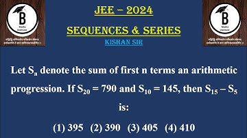 Let Sn denote the sum of first n terms an arithmetic progression. If S20 = 790 and S10 = 145, then