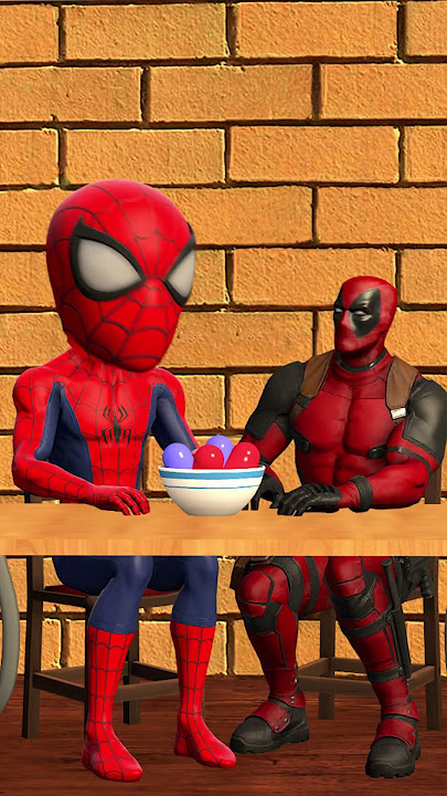 Spider-man and deadpool funny heads 😂 #spiderman #funny #animation