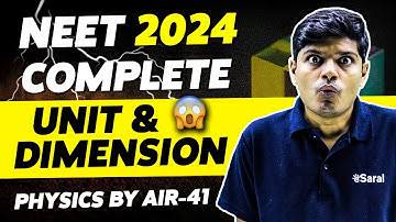 Unit & Dimension For NEET 2024 | Class 11th Physics One Shot : All Concepts, Tricks & PYQ | eSaral