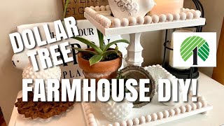HIGH END INSPIRED DOLLAR TREE FARMHOUSE DIY! Wooden Bead Tiered Tray! The Look for Less! Budget DIY