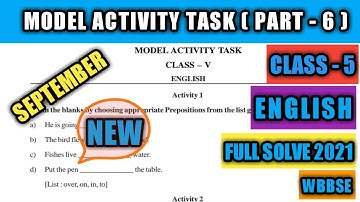 Class 5 English Model Activity Task Part - 6 September