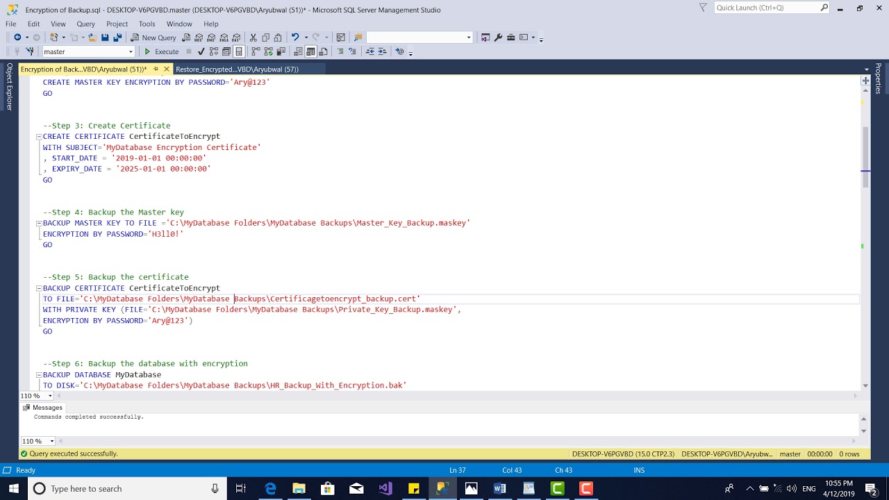 Database Backup Encryption in Pashto 18 Part 1 - YouTube