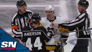 Sidney Crosby Receives Game Misconduct After Altercation With Kings' Mikey Anderson