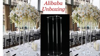 Under $20 Centerpiece!!!!! Alibaba Centerpiece Unboxing & Review | Tall Elegant Wedding Decor