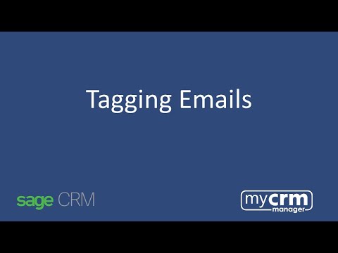 Sage CRM's Advanced integration with Outlook - Tagging Emails (Classic)