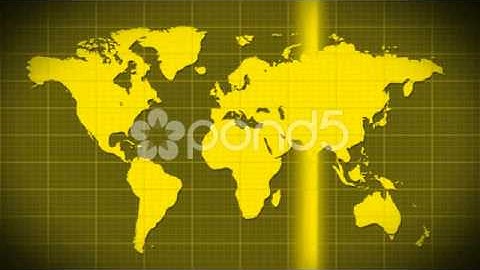 World Map Scanning Satellite Radar - Loop