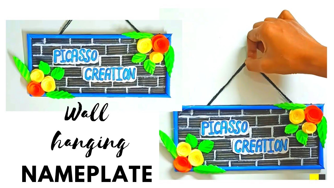 Wall hanging paper craft / Name plate decor ideas / papercraft diy