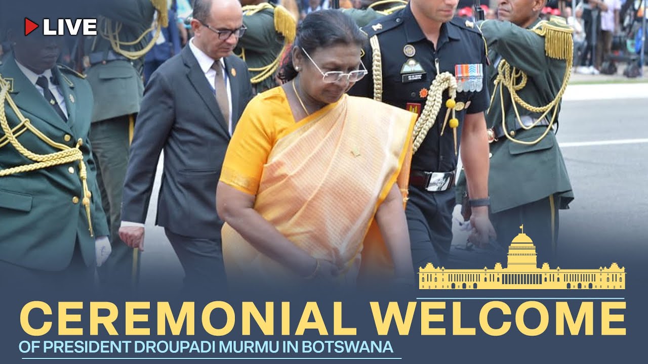 Ceremonial welcome of President Droupadi Murmu in Botswana