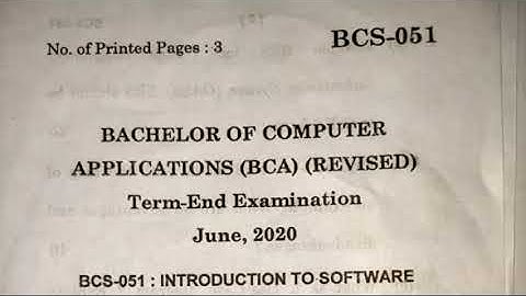 "NEW" IGNOU BCS-051 September 2020 Question Paper || BCS51- Introduction to Software Engineering BCA