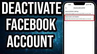 How To Deactivate Facebook Account 2023