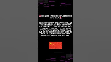 Chinese Hackers Exploit Zero-Day Cisco Switch Flaw to Gain System Control #canc#china