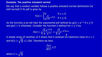Math414 -  Stochastic Processes - Section 0.3.3 - The acceptance rejection method