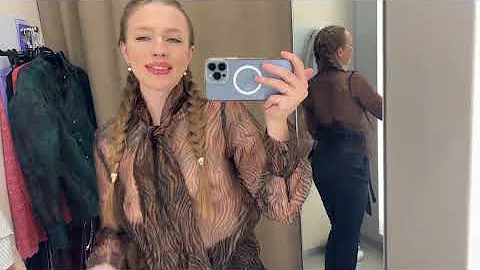 [4K] Transparent in dressing room Try on Haul | crazy gorgeous outfits 🥰