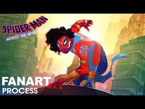 Spider-Man India: Across the Spider-Verse Fan Art Process | Photoshop Digital Painting Tutorial