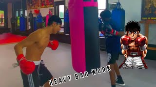 Full Heavy Bag Session in Boxing Gym