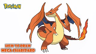 How to Draw Mega Charizard Y | Pokemon step by step