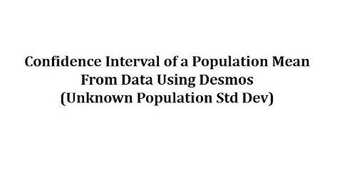 Determine a Mean Confidence Interval From Data Using Desmos (t-distribution)