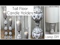 Tall Floor Candle Holders Using Dollar Tree Items | Dollar Tree DIY | Lamp DIY