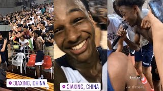 Chinese Fans go Crazy for Bronny James and Zaire Wades last game in China