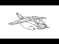 Halo Game Airplane drawing | Halo Pelican Plane drawing | Future fighter plane drawing