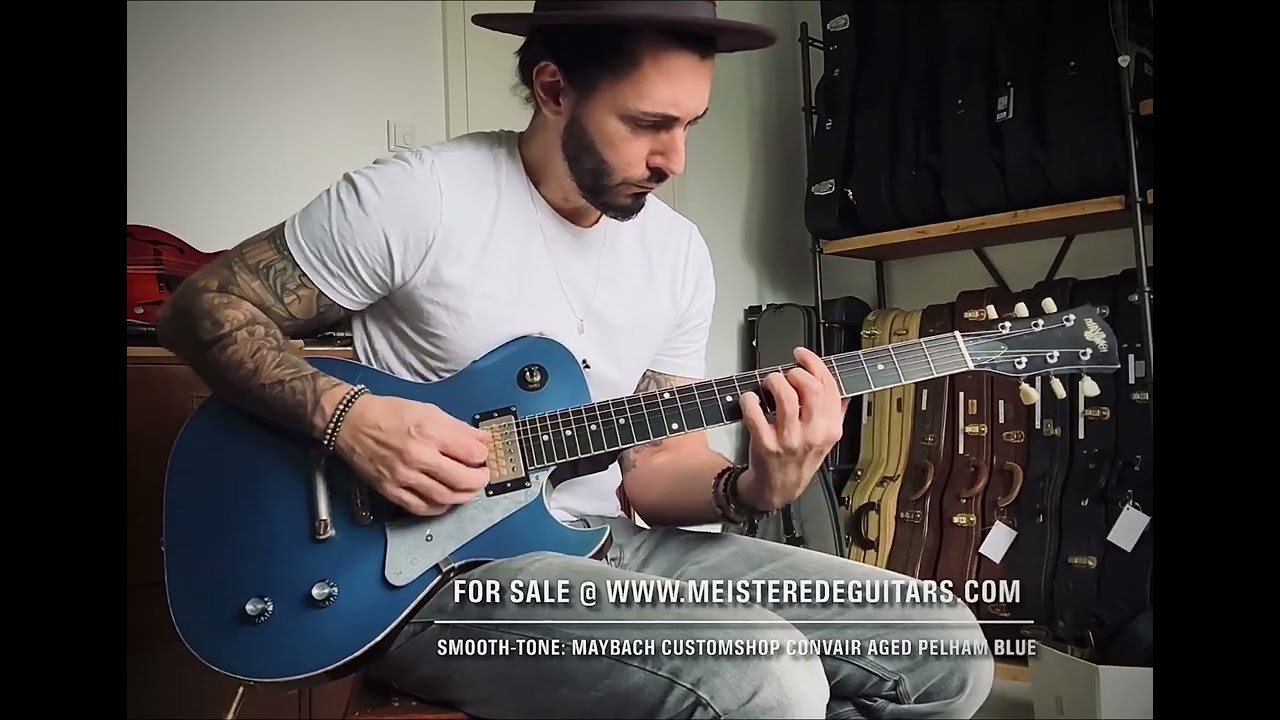 For sale @ www.MEISTEREDEGUITARS.com - smooth tone- Maybach Convair Customshop aged Pelham Blue, 60s