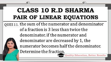 RD Sharma Chapter 3 Q11 Class 10 Maths @MathsTeacher
