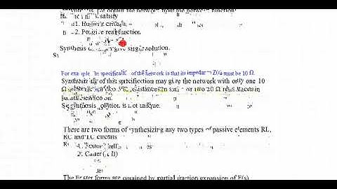 Introduction to Network Synthesis and Hurwitz Polynomial